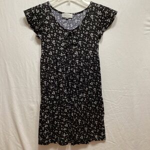 Jessica Simpson Black and White Floral Babydoll Dress